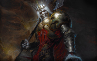 Knight sword skull fantasy art - a painting of a knight free wallpaper