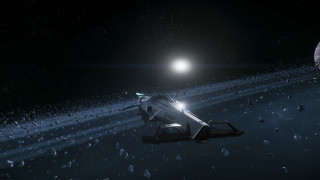 Space ship planet moon aurora - the air next free wallpaper