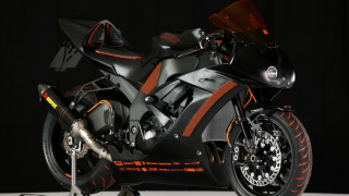 Motorcycle orange accents cybernetics digital - cybernetic free wallpaper