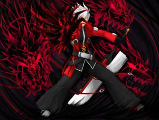 Man red uniform dancing sword - a red uniform free wallpaper