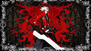 Woman red outfit sword dragon 2 - a white frame free wallpaper