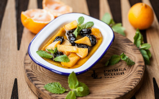 Fruit bowl mint oranges wooden - charles roka free wallpaper