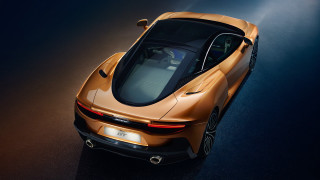 Gold sports car top view - a spotlight free wallpaper for desktop