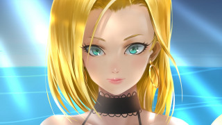 Blonde bluetailor bikini cartoon backlighting - rpg portrait free wallpaper