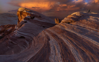 Desert rock formation cloudy sky 7 - sky free wallpaper