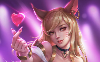Ahri horns heart pink furry - a pink heart free wallpaper