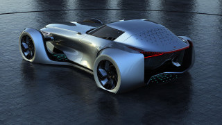 Futuristic car circular floor black - vray free wallpaper