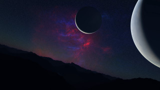 Distant planet moon galaxy matte - a distant object in the foreground free wallpaper
