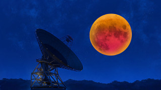 Satellite dish blood moon space - david free wallpaper