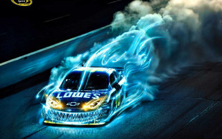 Blue flames car driving track - blue flame free wallpaper