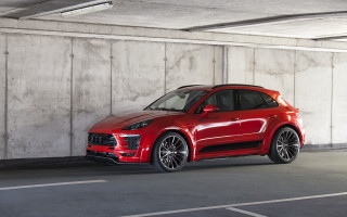 Red car parking garage concrete - a parking garage next free wallpaper