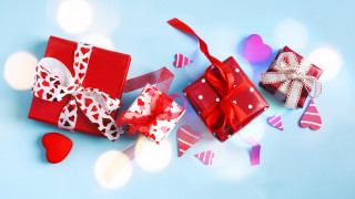 Red boxes hearts lights confetti - confetti free wallpaper