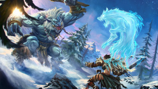Man wolf fighting snow demon - league of legends concept art free wallpaper