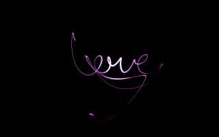 Neon love dark sky purple 2 - love free wallpaper