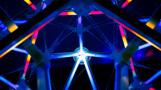 Ferris wheel lights blue sky - a ferris wheel free wallpaper