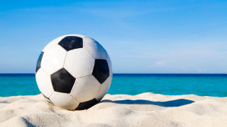 Soccer ball beach ocean sunny - a sandy beach next free wallpaper