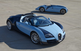 Blue bugatti concrete tarmac driving - gradient light blue free wallpaper