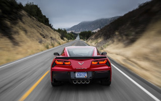 Red sports car mountain road 16 - a license plate free wallpaper