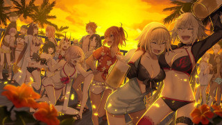 Sunset palm trees women bikinis - bikinis free wallpaper