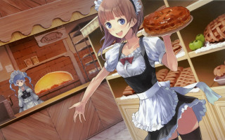 Woman pie bakery maid blue - other person free wallpaper for desktop