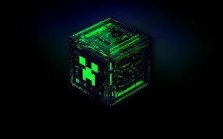 Glowing green cube green cross - a green glow free wallpaper