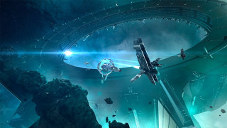 Sci fi space aurora city - a sci free wallpaper