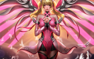Pink wings microphone fantasy armor - a pink outfit free wallpaper