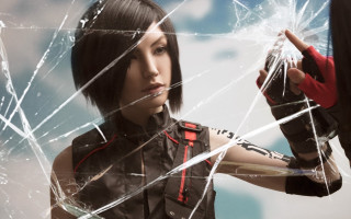 Woman gun broken glass red - cosplay free wallpaper