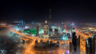 City lights fog nightscape matte - fog in the air free wallpaper