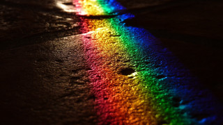 Rainbow colored street dark background - street free wallpaper