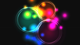 Colorful circles lights black background - circle free wallpaper for desktop