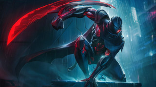 Futuristic woman sword dark city - rain free wallpaper for desktop