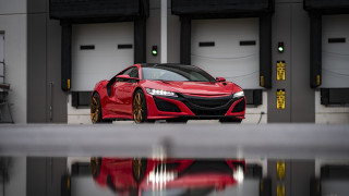 Red sports car garage reflection 2 - f 1. free wallpaper