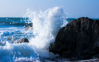 Wave crash rock beach ocean - ocean free wallpaper for desktop