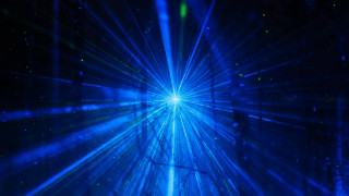 Blue light beam hologram aurora - the dark sky free wallpaper