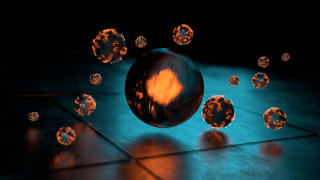 Shiny balls tiled floor blue - octane renderer free wallpaper