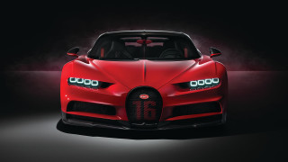 Red bugatti foggy dark room - fog free wallpaper