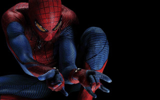 Spiderman sitting fishnet bodysuit photorealistic - his knee free wallpaper for desktop