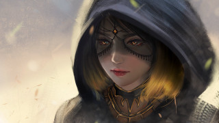 Woman hood hat fantasy art - a hood free wallpaper