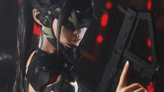 Woman catwoman gun serious eve - unreal free wallpaper