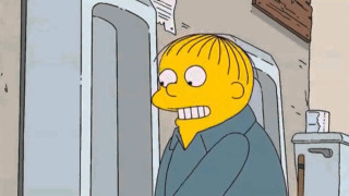 Cartoon character yellow face blue - open free wallpaper