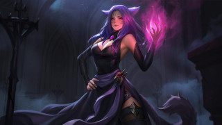 Purple fox girl magic splash - a purple object free wallpaper for desktop