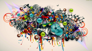 Colorful abstract painting flower bubbles - a colorful abstract painting free wallpaper