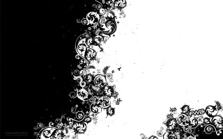 Black white floral background white - mandelbrot fractal free wallpaper