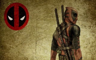 Deadpool gun katana logo grungy - a deadpool character holding free wallpaper