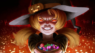 Woman hat knife candy fire - vanita free wallpaper for desktop