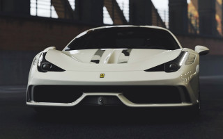 White sports car parking lot 5 - a large window free wallpaper for desktop