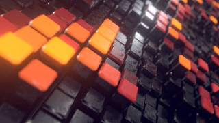 Keyboard colored squares black background - a computer keyboard free wallpaper