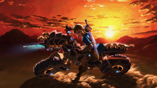 Motorcycle riding sunset dirtfield burning - a dirt field free wallpaper for desktop