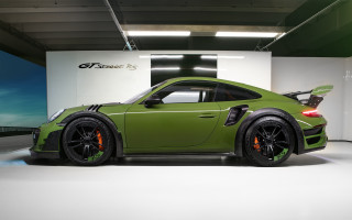 Green sports car garage white 2 - a garage free wallpaper for desktop